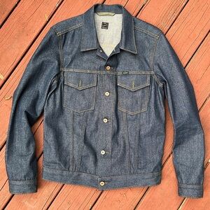 Glenn’s Denim GD211 SLIM TRUCKER JACKET | Raw 14 Oz Denim - Vivid Indigo size M